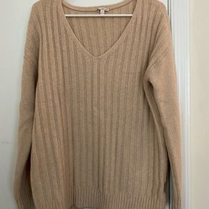 Cute tan sweater!